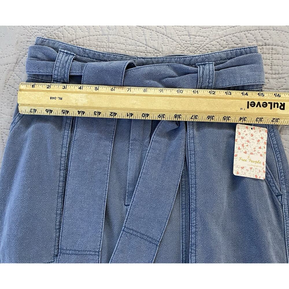 NWT Free People Sz 4 Blueberry Pie Catch Feelings Linen Blend Midi Skirt - Picture 13 of 16